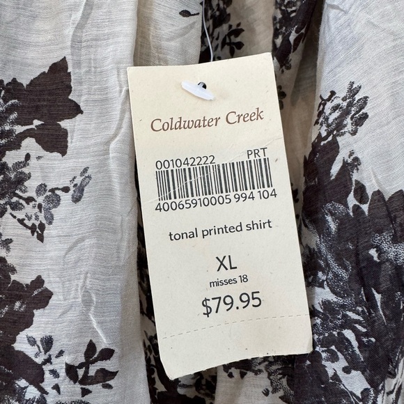 NWT Coldwater Creek Extended Size Tonal Printed Shirt / Snap Close / 18 - Picture 9 of 14